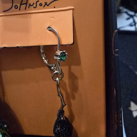 Betsey Johnson Green Ghost and Broom Earrings - Picture 3 of 4